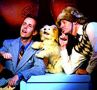 Stage Show presentation of "Road to Hollywood" for the Goodspeed Opera House Pictured (r-l) Jeff Edgerton, Taffy, and Tom Plotkin. Phillip is manipulating standing behind Taffy on the box.